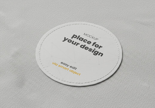 Circular Fabric Patch Mockup