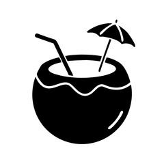 coconut drink icon, coconut drink silhouette vector illustration-simple silhouette illustration of coconut drink, perfect for coconut drink logos and icons