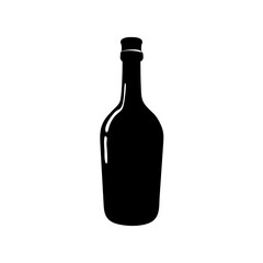 red wine bottle icon, red wine bottle silhouette vector illustration-simple silhouette illustration of red wine bottle, perfect for red wine bottle logos and icons