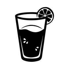 lemonade glass icon, lemonade glass silhouette vector illustration-simple silhouette illustration of lemonade glass, perfect for lemonade glass logos and icons