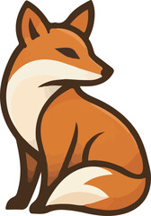 Fototapeta premium fox cartoon isolated on white
