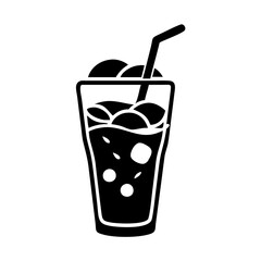 iced coffee icon, iced coffee silhouette vector illustration-simple silhouette illustration of iced coffee, perfect for iced coffee logos and icons