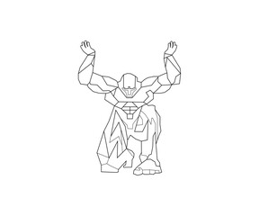 Atlis Geometric logo, Geometric Atlis, Atlis, Bodybuilding Logo, Geometric Bodybuilding Logo,