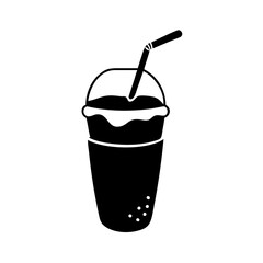 smoothie with straw icon, smoothie with straw silhouette vector illustration-simple silhouette illustration of smoothie with straw, perfect for smoothie with straw logos and icons