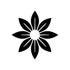 Elegant Black Flower Vector Shape A Stunning Geometric Floral Design Element