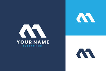 Obraz premium creative negative space of letter M initial logo design, clean and strong design