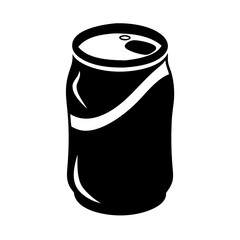 soda can icon, soda can silhouette vector illustration-simple silhouette illustration of soda can, perfect for soda can logos and icons