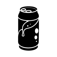 soda can icon, soda can silhouette vector illustration-simple silhouette illustration of soda can, perfect for soda can logos and icons