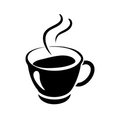 coffee cup icon, coffee cup silhouette vector illustration-simple silhouette illustration of coffee cup, perfect for coffee cup logos and icons