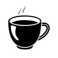 coffee cup icon, coffee cup silhouette vector illustration-simple silhouette illustration of coffee cup, perfect for coffee cup logos and icons