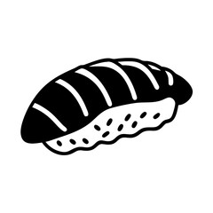 sushi nigiri icon, sushi nigiri silhouette vector illustration-simple silhouette illustration of sushi nigiri, perfect for sushi nigiri logos and icons