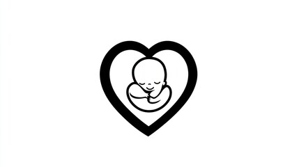 Baby heart icon, simple design