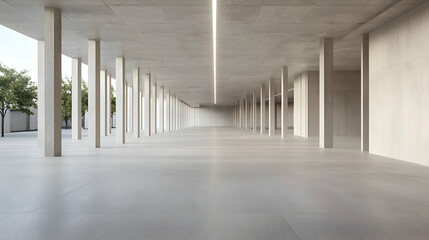 Naklejka premium Empty Modern Concrete Interior Space