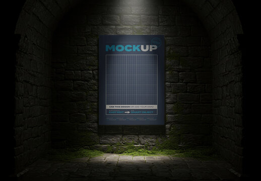Poster Mockup on Basement Dungeon