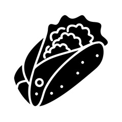 falafel wrap icon, falafel wrap silhouette vector illustration-simple silhouette illustration of falafel wrap, perfect for falafel wrap logos and icons