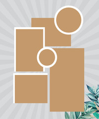 6 photo collage template. vector illustration, new collections