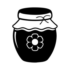 honey jar icon, honey jar silhouette vector illustration-simple silhouette illustration of honey jar, perfect for honey jar logos and icons