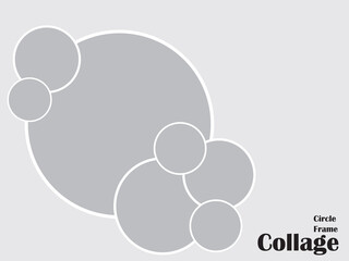 Circle Photo Frame. 7 photo collage template. vector illustration, new collections 