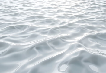 Obraz premium Water ripples on white Background. Water texture, white water surface with rings and ripple. Spa concept. composition with copy space. Mockup banner design for summer cosmetic product display.