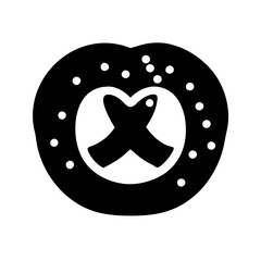 Obraz premium pretzel icon, pretzel silhouette vector illustration-simple silhouette illustration of pretzel, perfect for pretzel logos and icons