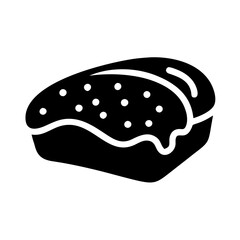 bread loaf icon, bread loaf silhouette vector illustration-simple silhouette illustration of bread loaf, perfect for bread loaf logos and icons