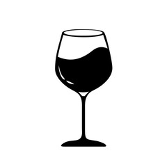 wine glass icon, wine glass silhouette vector illustration-simple silhouette illustration of wine glass, perfect for wine glass logos and icons