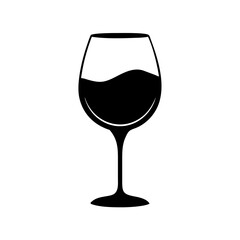wine glass icon, wine glass silhouette vector illustration-simple silhouette illustration of wine glass, perfect for wine glass logos and icons