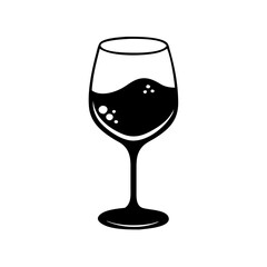 wine glass icon, wine glass silhouette vector illustration-simple silhouette illustration of wine glass, perfect for wine glass logos and icons
