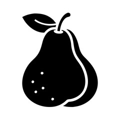 pear icon, pear silhouette vector illustration-simple silhouette illustration of pear, perfect for pear logos and icons