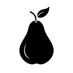 pear icon, pear silhouette vector illustration-simple silhouette illustration of pear, perfect for pear logos and icons