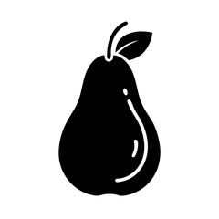 pear icon, pear silhouette vector illustration-simple silhouette illustration of pear, perfect for pear logos and icons