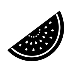 watermelon slice icon, watermelon slice silhouette vector illustration-simple silhouette illustration of watermelon slice, perfect for watermelon slice logos and icons