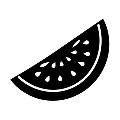 watermelon slice icon, watermelon slice silhouette vector illustration-simple silhouette illustration of watermelon slice, perfect for watermelon slice logos and icons