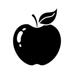 apple icon, apple silhouette vector illustration-simple silhouette illustration of apple, perfect for apple logos and icons
