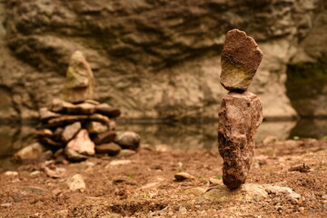 Balance stone in a canyon.