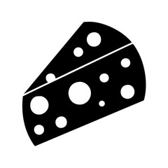 cheese wedge icon, cheese wedge silhouette vector illustration-simple silhouette illustration of cheese wedge, perfect for cheese wedge logos and icons