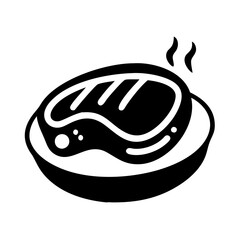 steak icon, steak silhouette vector illustration-simple silhouette illustration of steak, perfect for steak logos and icons