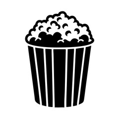 popcorn bucket icon, popcorn bucket silhouette vector illustration-simple silhouette illustration of popcorn bucket, perfect for popcorn bucket logos and icons