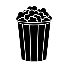 popcorn bucket icon, popcorn bucket silhouette vector illustration-simple silhouette illustration of popcorn bucket, perfect for popcorn bucket logos and icons