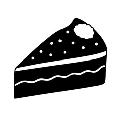 slice of cake icon, slice of cake silhouette vector illustration-simple silhouette illustration of slice of cake, perfect for slice of cake logos and icons