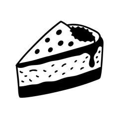 slice of cake icon, slice of cake silhouette vector illustration-simple silhouette illustration of slice of cake, perfect for slice of cake logos and icons