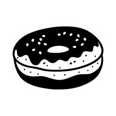 bagel with cream cheese icon, bagel with cream cheese silhouette vector illustration-simple silhouette illustration of bagel with cream cheese, perfect for bagel with cream cheese logos and icons