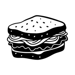 sandwich icon, sandwich silhouette vector illustration-simple silhouette illustration of sandwich, perfect for sandwich logos and icons
