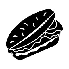 sandwich icon, sandwich silhouette vector illustration-simple silhouette illustration of sandwich, perfect for sandwich logos and icons