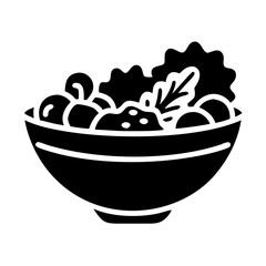 salad bowl icon, salad bowl silhouette vector illustration-simple silhouette illustration of salad bowl, perfect for salad bowl logos and icons