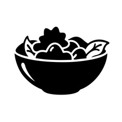salad bowl icon, salad bowl silhouette vector illustration-simple silhouette illustration of salad bowl, perfect for salad bowl logos and icons