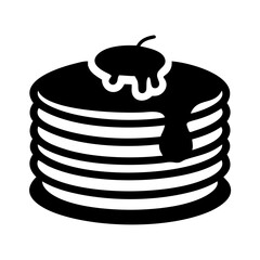 pancakes with syrup icon, pancakes with syrup silhouette vector illustration-simple silhouette illustration of pancakes with syrup, perfect for pancakes with syrup logos and icons