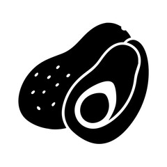 avocado half icon, avocado half silhouette vector illustration-simple silhouette illustration of avocado half, perfect for avocado half logos and icons