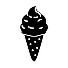ice cream cone icon, ice cream cone silhouette vector illustration-simple silhouette illustration of ice cream cone, perfect for ice cream cone logos and icons