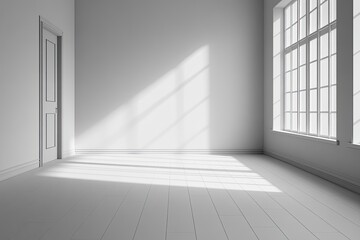 Obraz premium Empty room, sunlit interior